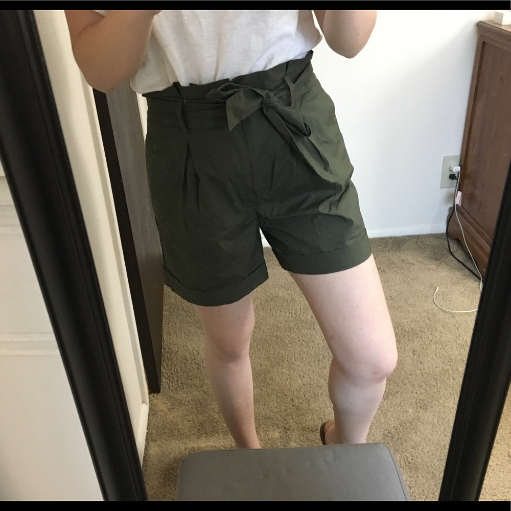 Olive green high waisted shorts